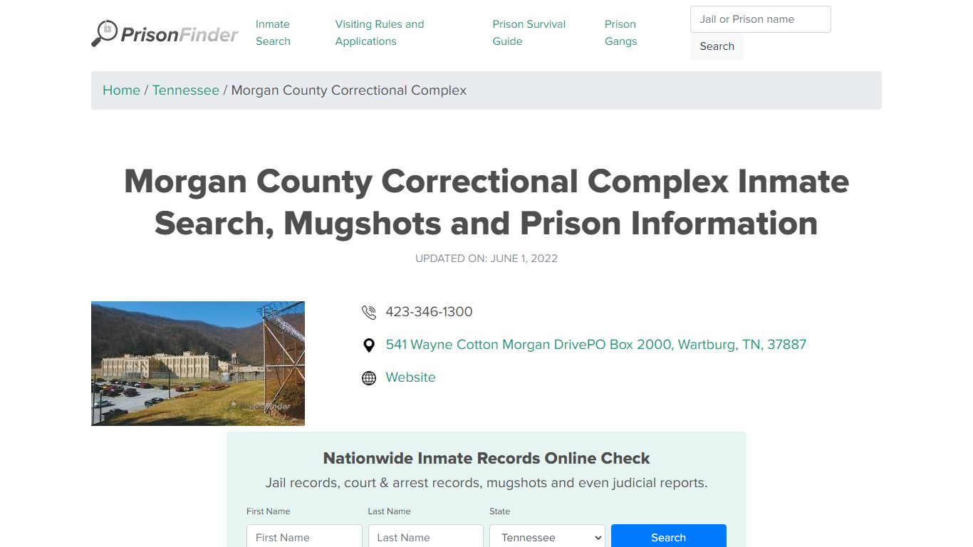 Morgan County Correctional Complex Inmate Search, Mugshots ...