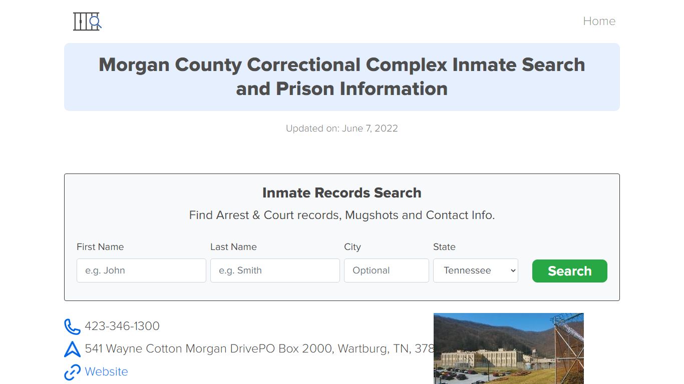 Morgan County Correctional Complex Inmate Search ...