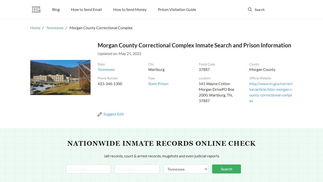 Morgan County Correctional Complex Inmate Search ...